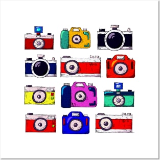 Colorful Retro Cameras Posters and Art